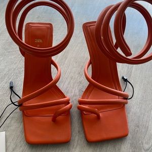 Zara swirl ankle heels